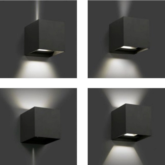 Ondaluce ap cube 4000k applique da esterno led antracite