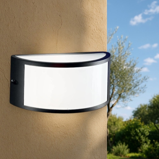 Ondaluce ap fabius applique per esterno nera ip44