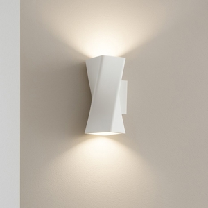Applique intrecciato di gesso bianco moderna luce biemissione