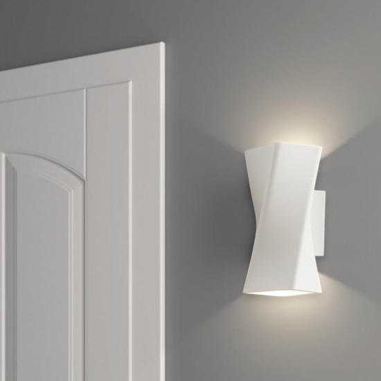 Applique intrecciato di gesso bianco moderna luce biemissione
