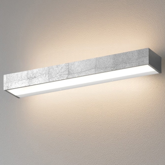 Top light applique da parete bios foglia argento 24w 3000k 4000k
