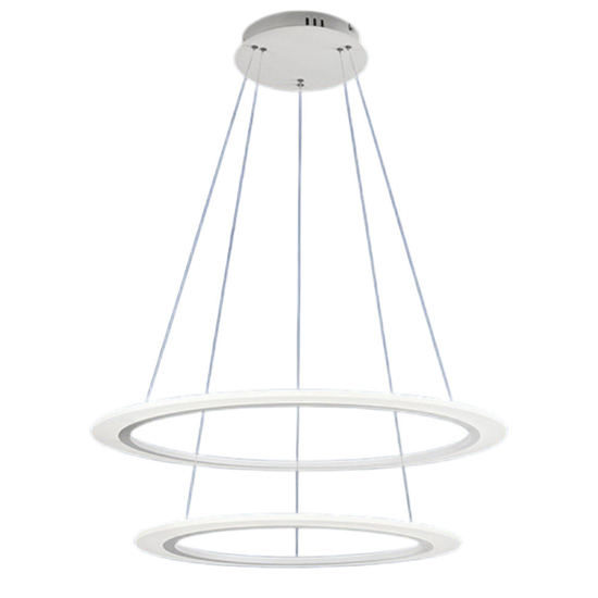 Affralux acryled lampadario led modello doppio anello 36w 3000k