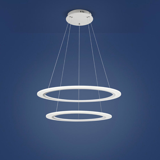 Affralux acryled lampadario led modello doppio anello 36w 3000k