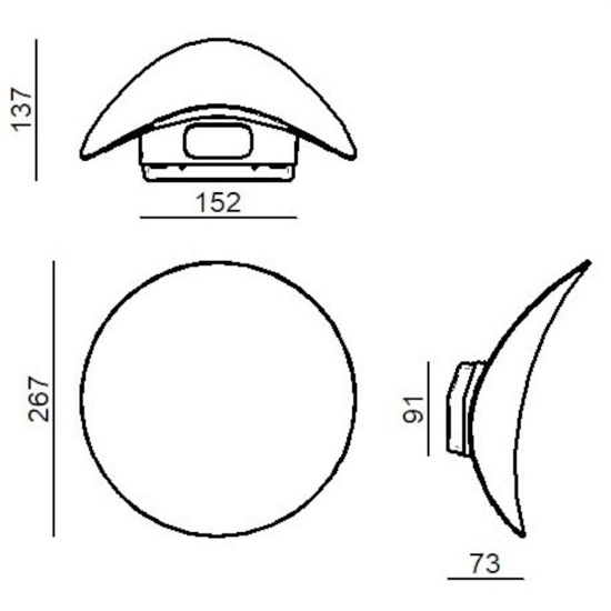 Applique da esterno led 3000k ip65 marrone linea lighe alba
