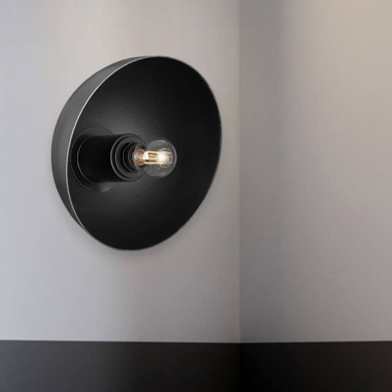Applique per corridoio tonda nera moderna