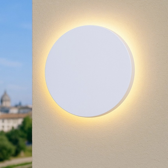 Applique da esterno disco led 7w 3000k bianco