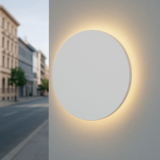 Applique da esterno led 9w 3000k disco bianco