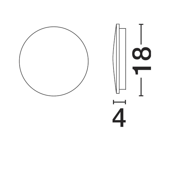 Applique da esterno led 9w 3000k disco bianco