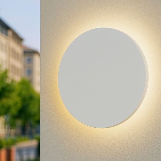 Applique disco led 12w 3000k bianco per esterno