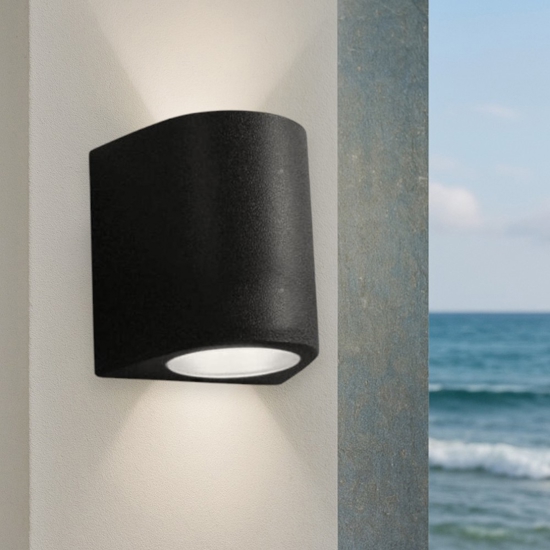 Aosta applique per esterni nera anti corrosione ip55 top light