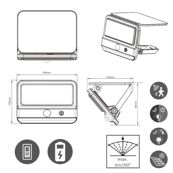 Applique da esterno bianca led 4w sensore di movimento