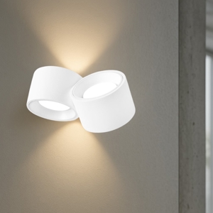 Applique di gesso bianco due luci rotonde sforzin nasso