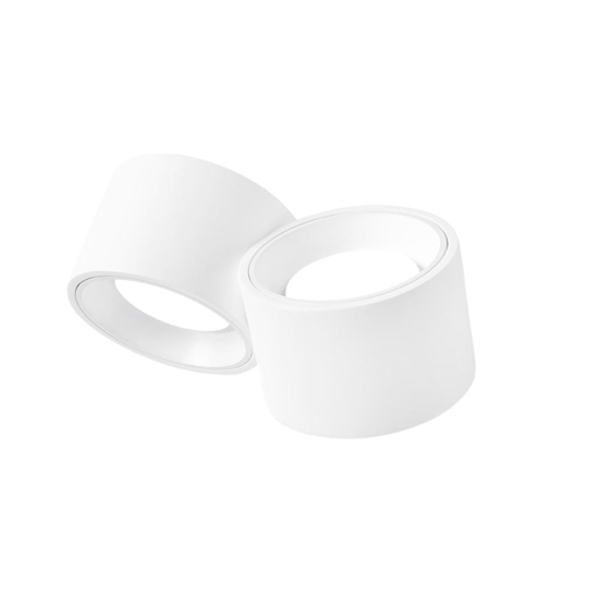 Applique di gesso bianco due luci rotonde sforzin nasso