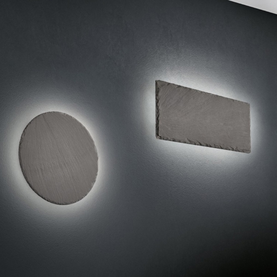 Applique cerchio di ardesia antracite led 9w 3000k dimmerabile