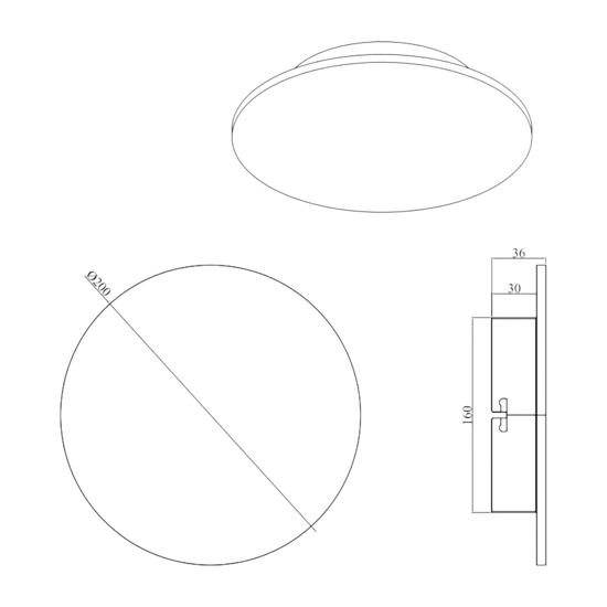 Applique cerchio di ardesia antracite led 9w 3000k dimmerabile