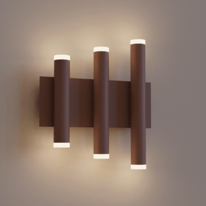 Applique corten marrone led 3000k moderna per pareti