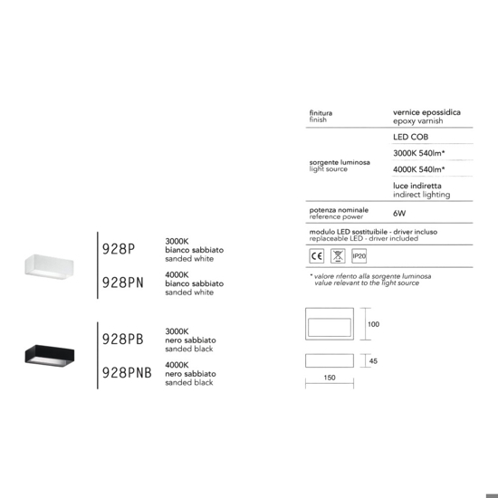 Applique led 6w 3000k isyluce nera