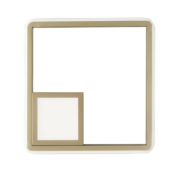 Applique led 3000k ondaluce ap dowel oro quadrata design moderna