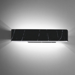 Applique moderna led 4000k 12w effetto marmo nero