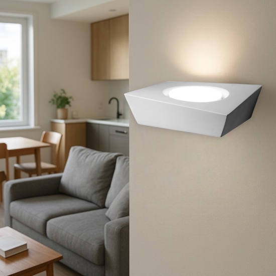 Applique sforzin anchise di gesso bianco design moderno