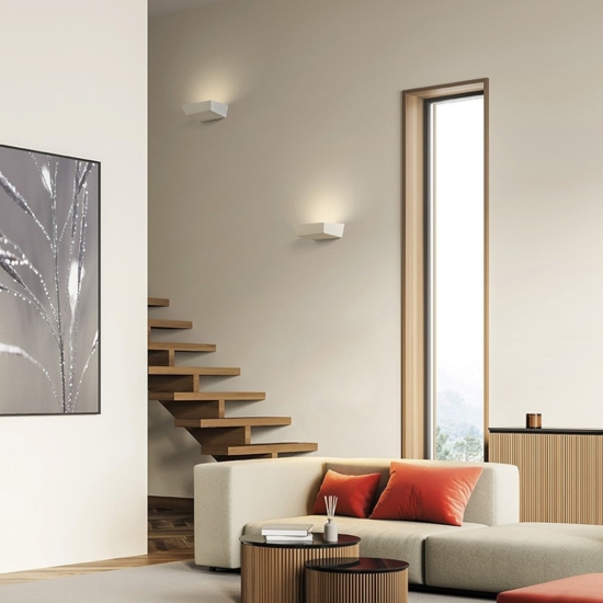 Applique sforzin anchise di gesso bianco design moderno