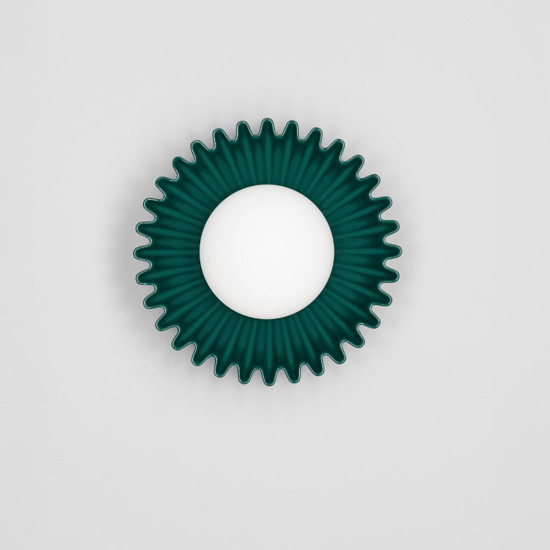 Applique da parete verde ceramica sfera vetro