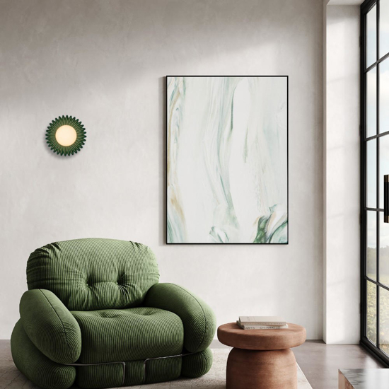 Applique da parete verde ceramica sfera vetro