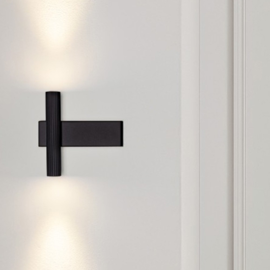 Applique nero da parete moderna led 3000k duplice fascio luminoso