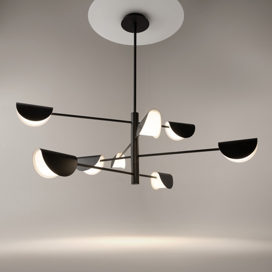 Maytoni mollis lampadario moderno colore nero 8 luci
