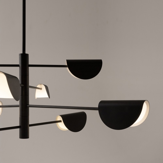 Maytoni mollis lampadario moderno colore nero 8 luci