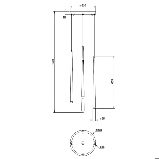 Maytoni cascade lampada a sospensione led 31w 3000k 4000k con pendenti