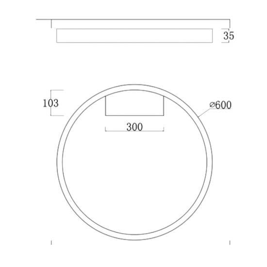 Maytoni rim plafoniera moderna led 37w 4000k circolare nera