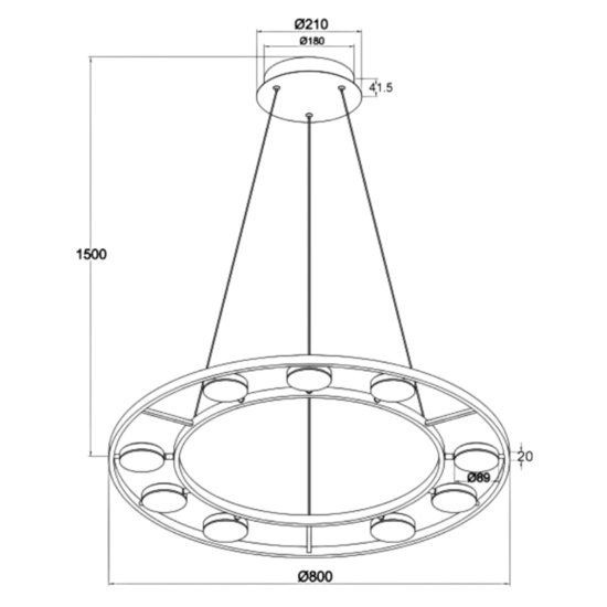 Maytoni fad lampadario led 63w 3000k camera da letto
