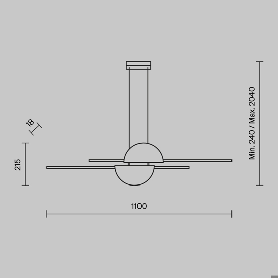 Maytoni skyline lampadario da cucina led 26w 4000k cavi regolabili