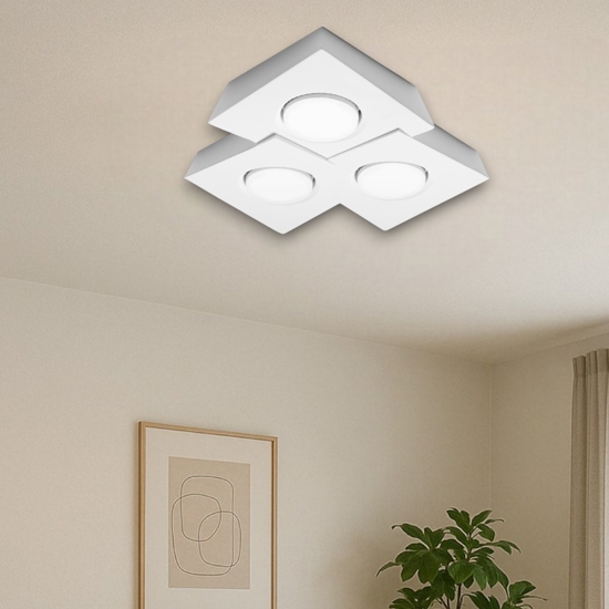 Plafoniera bianca gesso moderna sforzin anchise