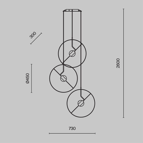 Maytoni reflex lampada a sospensione led 39w 3000k design originale