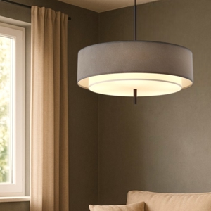 Maytoni bergamo lampadario moderno circolare in tessuto