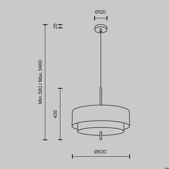 Maytoni bergamo lampadario moderno circolare in tessuto