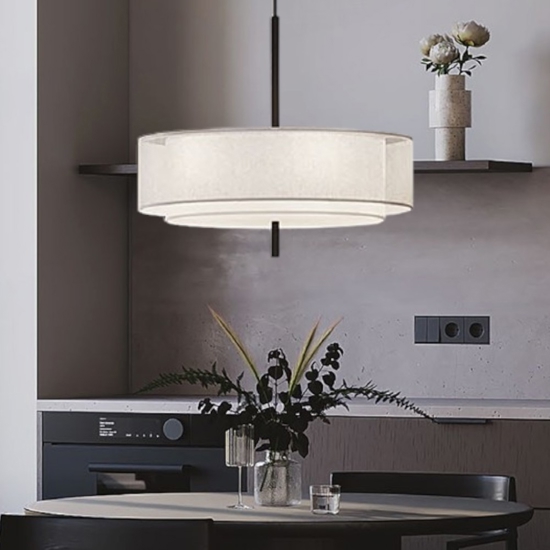 Maytoni bergamo lampadario moderno doppio paralume