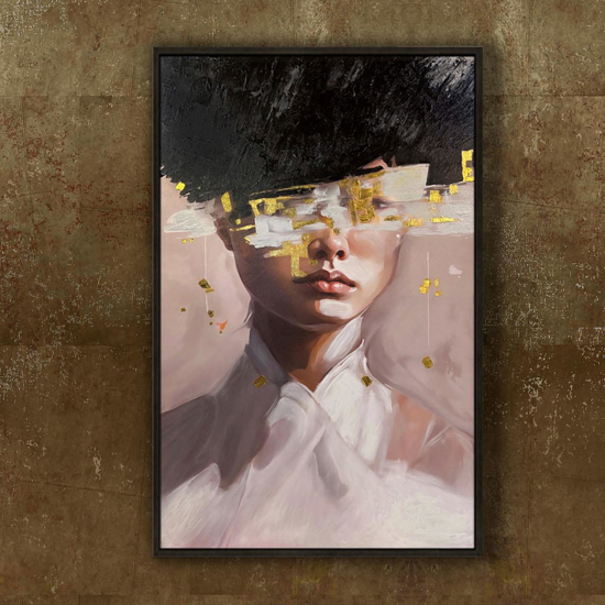 Quadro moderno mistery 150x100 cm pitura olio su tela