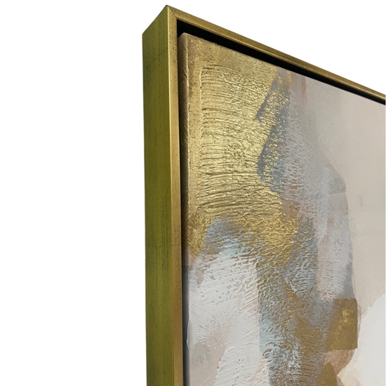 Quadro astratto 100x100 cm moderno decorato cornice oro