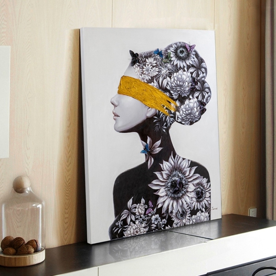 Quadro donna e arte moderna 120x90 cm pittura su tela