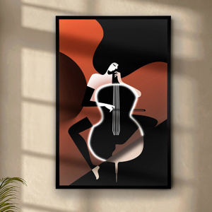 Quadro violonchelo luminoso led moderno 120x80 cm