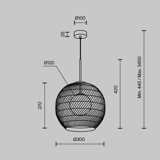 Maytoni cane lampada a sospensione orientale