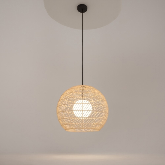 Maytoni cane lampada a sospensione con paralume intrecciato
