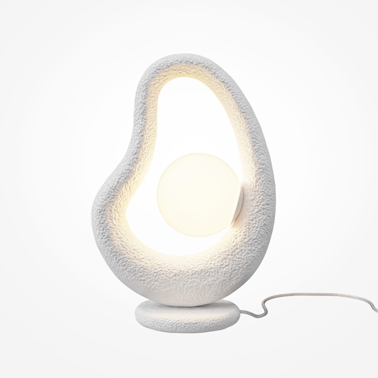 Maytoni opus lampada da tavolo bianca effetto pietra