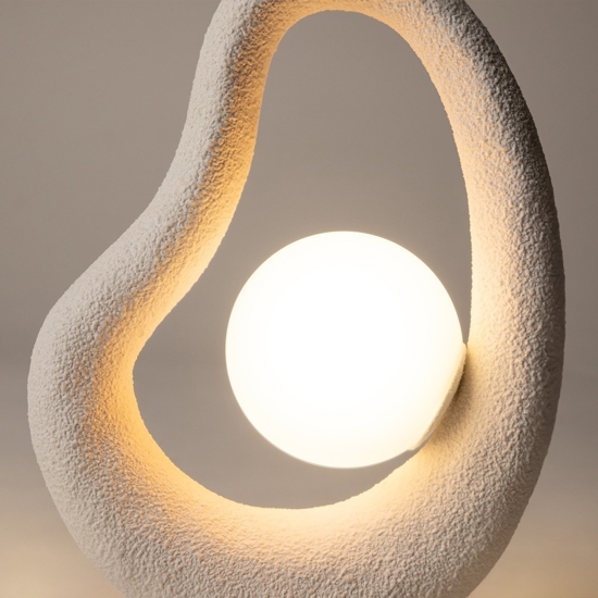 Maytoni opus lampada da tavolo bianca effetto pietra