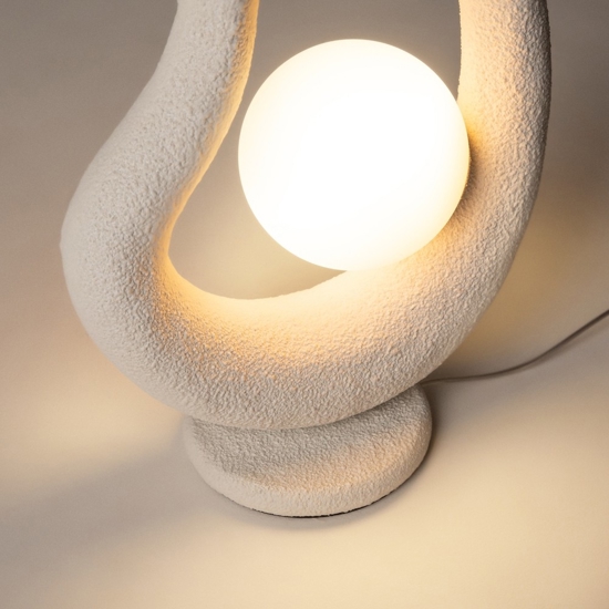 Maytoni opus lampada da tavolo bianca effetto pietra