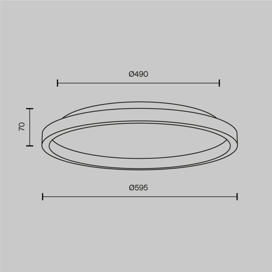 Maytoni orign plafoniera moderna led 40w 3000k in pietra naturale