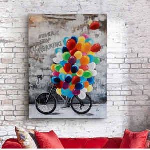 Quadro canvas 120x90 cm moderno non smettere mai di sognare fp